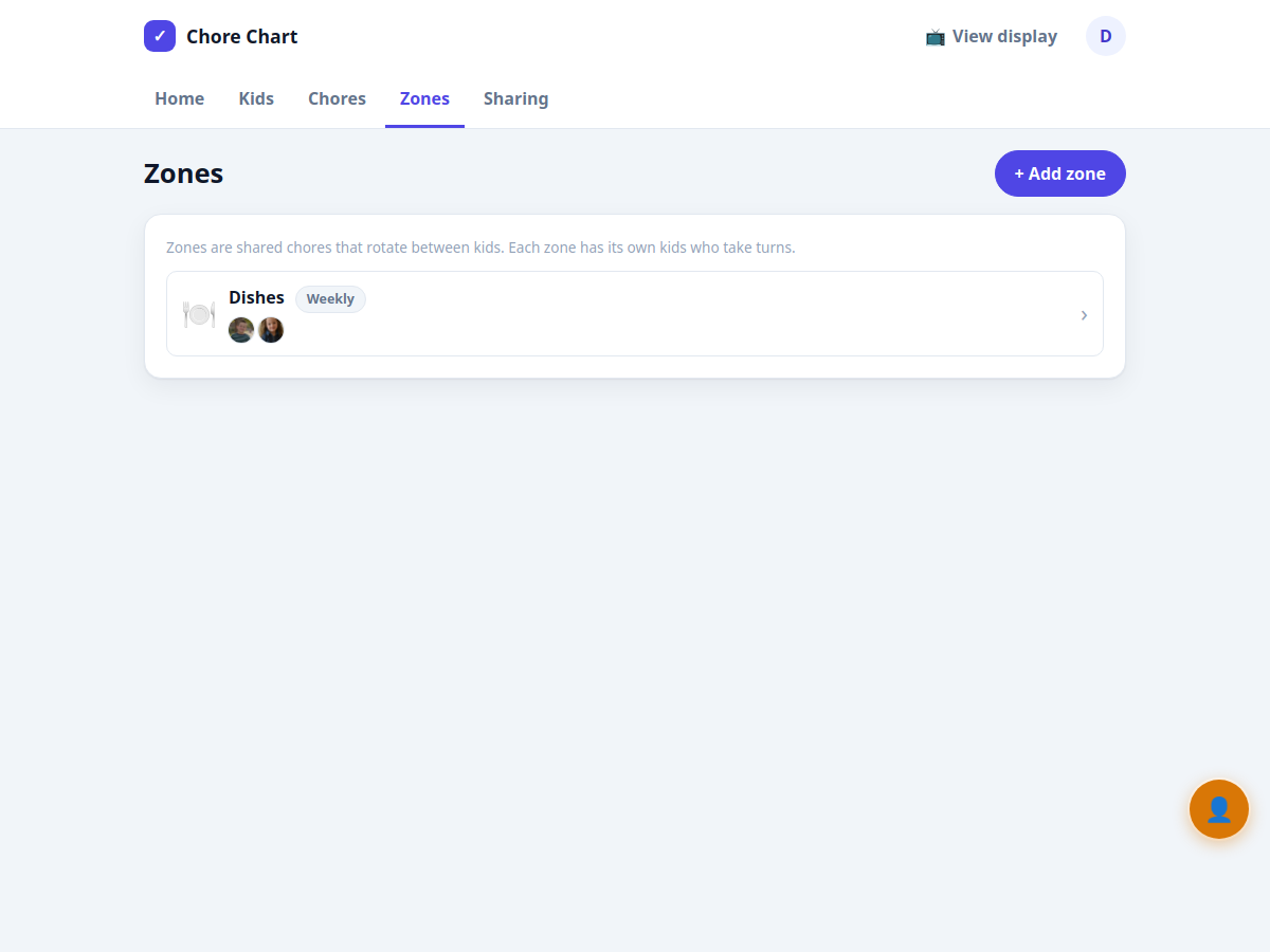 Rotating shared zones with custom schedules